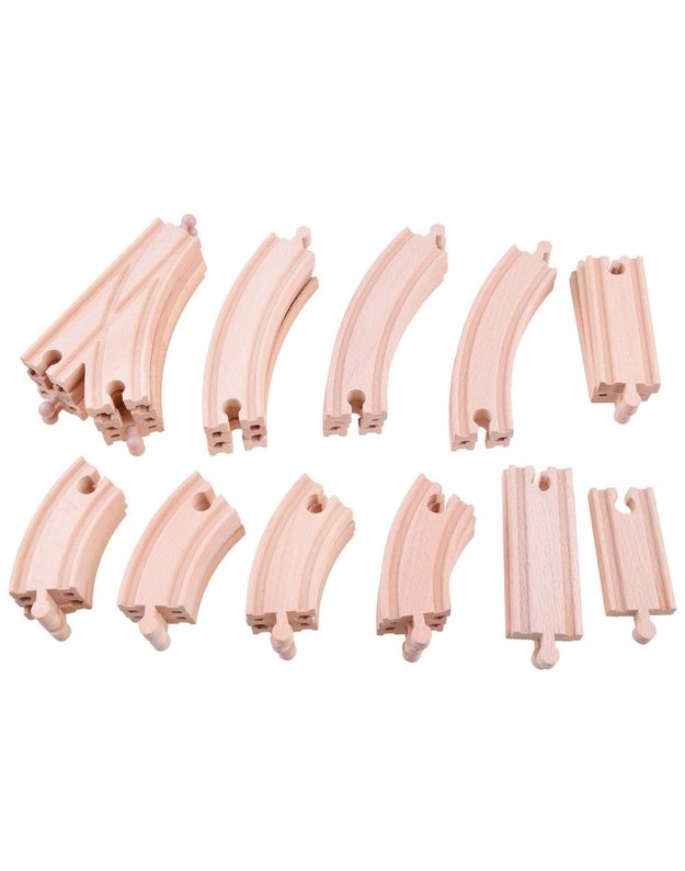 Large SET, wooden railway 80 pieces ZA3573