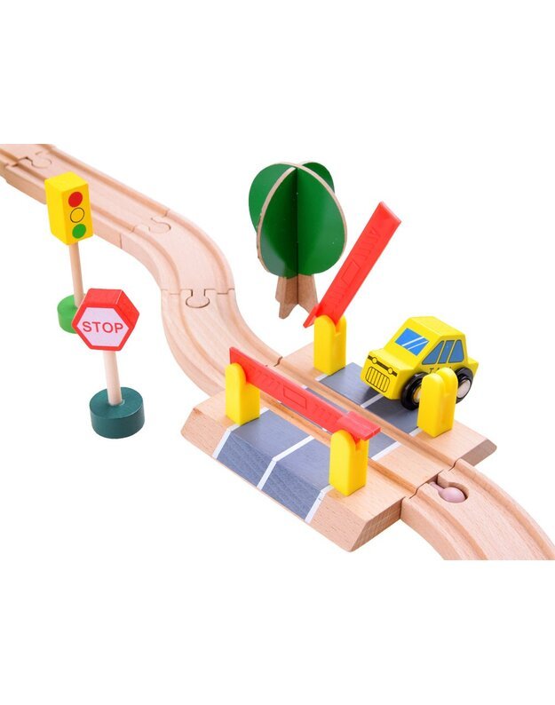 Large SET, wooden railway 80 pieces ZA3573