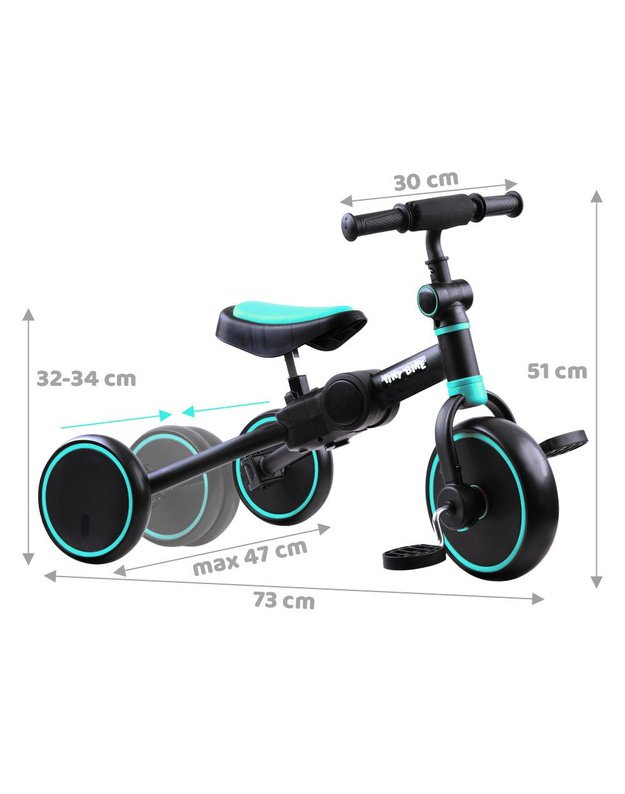 Three-wheeled bike 3in1, ride-on bike, running SP0663