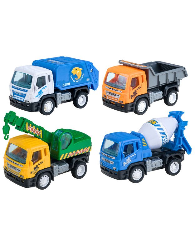 Set of autecked construction cars tipper crane ZA2103