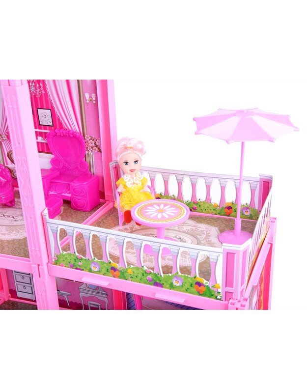Pink house Large house + doll and furniture. Doll villa ZA3075