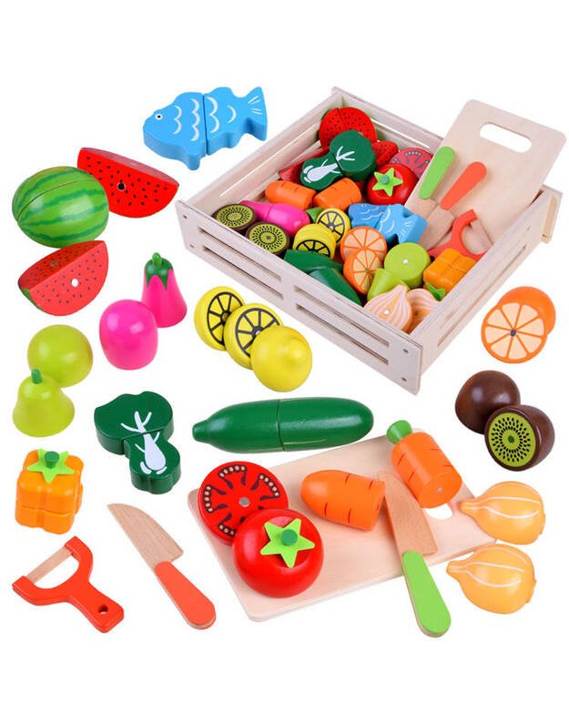 Wooden vegetables, fruits, magnetic box ZA4121