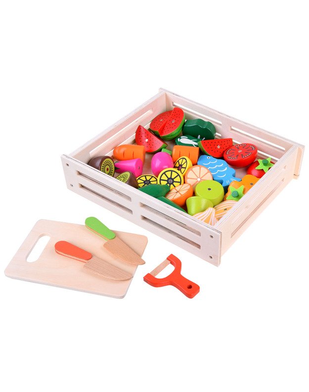 Wooden vegetables, fruits, magnetic box ZA4121