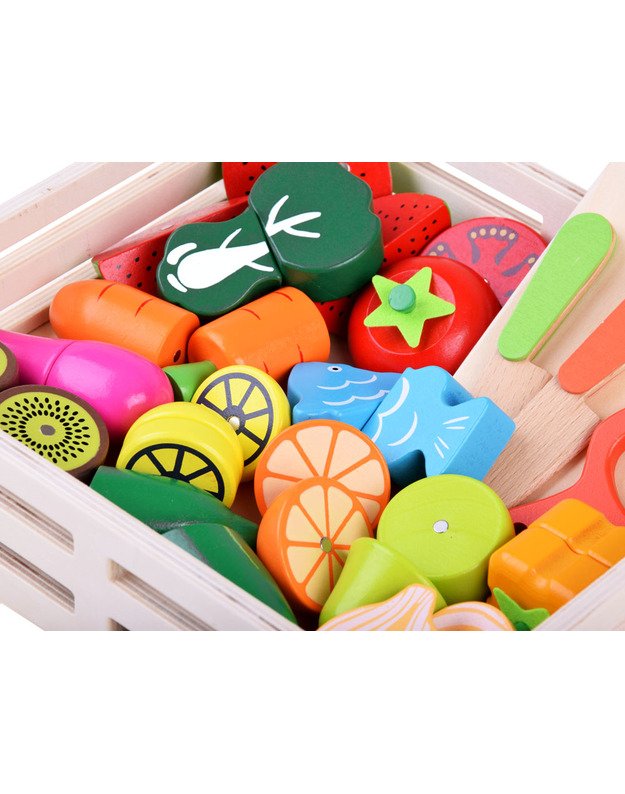 Wooden vegetables, fruits, magnetic box ZA4121