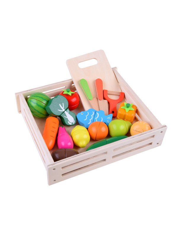 Wooden vegetables, fruits, magnetic box ZA4121