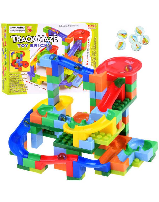 Colorful marble blocks track for balls 152ele ZA3228