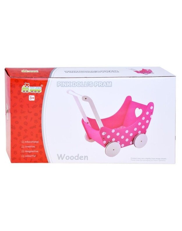 Wooden TROLLEY for dolls retro pusher ZA2250