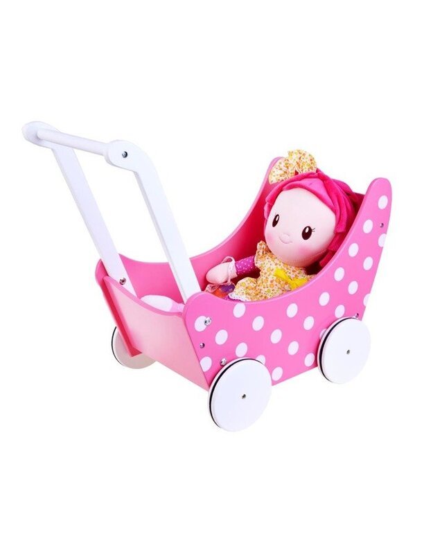 Wooden TROLLEY for dolls retro pusher ZA2250