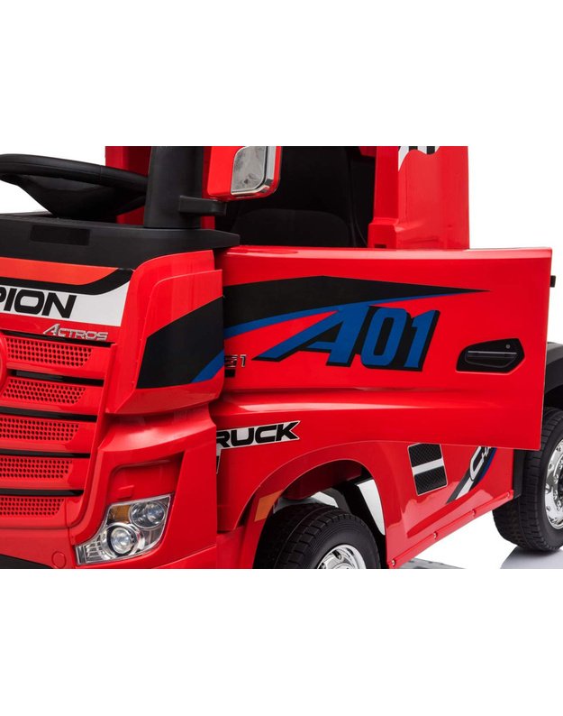 Vaikiškas vienvietis elektromobilis  Mercedes benz Actros sunkvežimis - raudonas