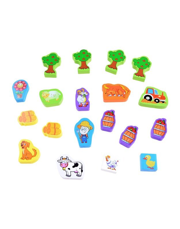 Colorful Wooden blocks sorter farm 100e ZA3565