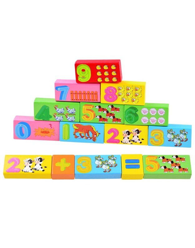 Colorful Wooden blocks sorter farm 100e ZA3565