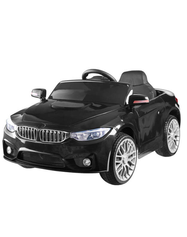 BMW elektromobilis + automobilio rakteliai + nuotolinio valdymo pultelis - juodas