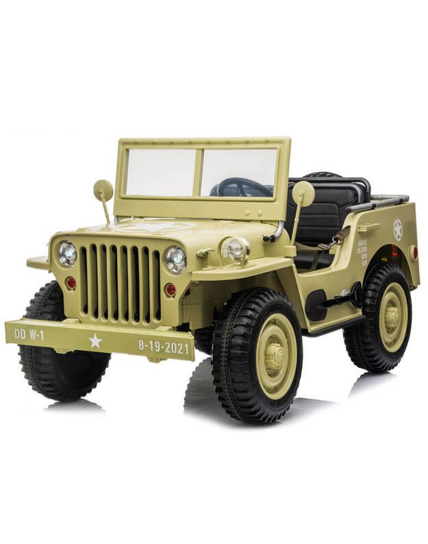 JEEP trivietis elektromobilis + nuotolinis valdymo pultas - šviesiai žalias