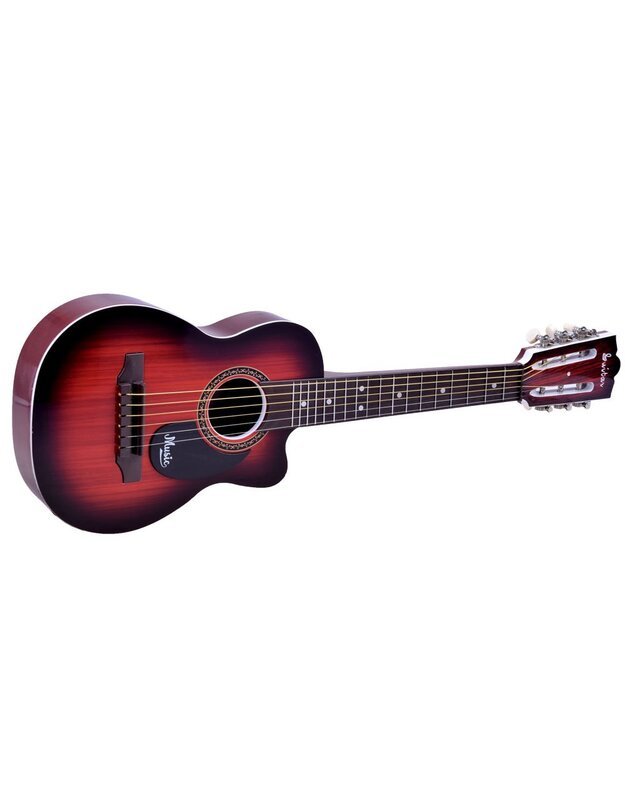 6 stygų vaikiška gitara, raudonmedžio spalva