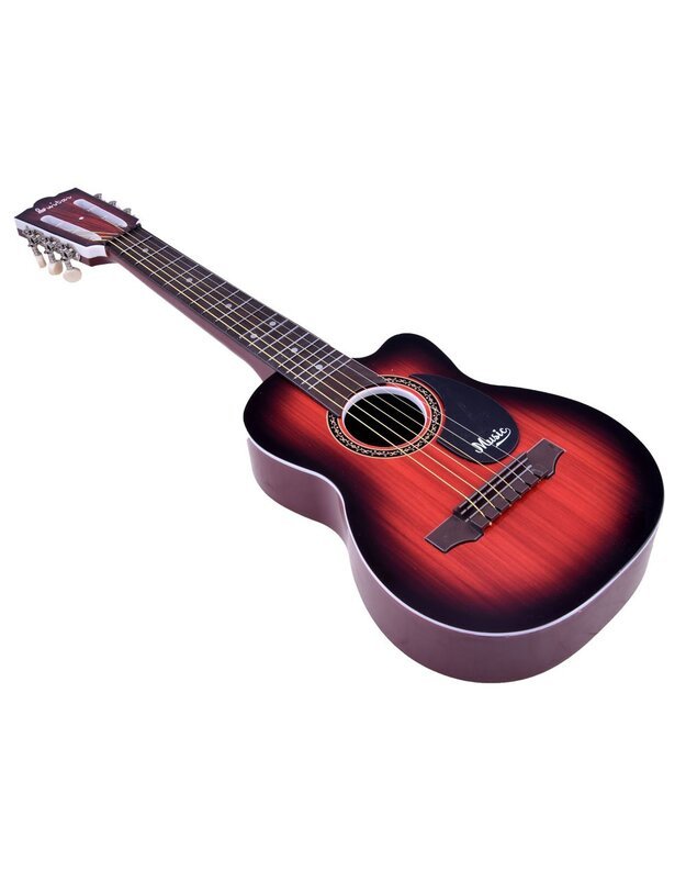 6 stygų vaikiška gitara, raudonmedžio spalva