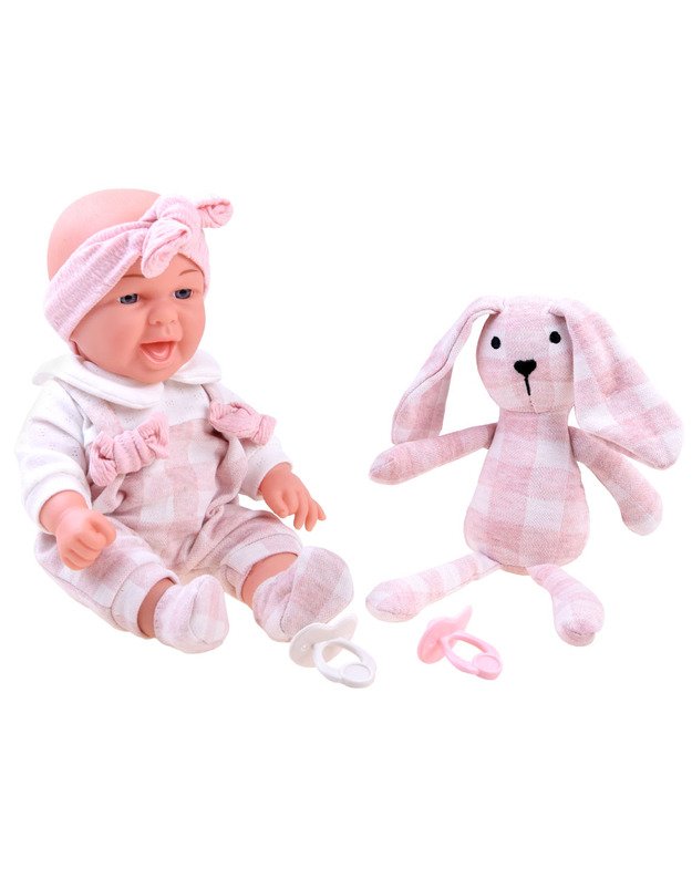 Žavi lėlė BOBAS su pliušiniu zuikučiu