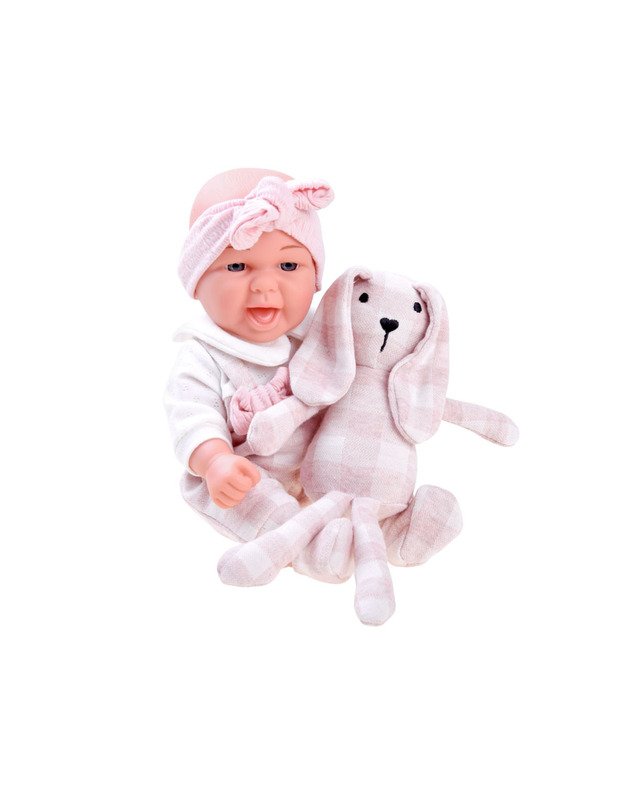 Žavi lėlė BOBAS su pliušiniu zuikučiu