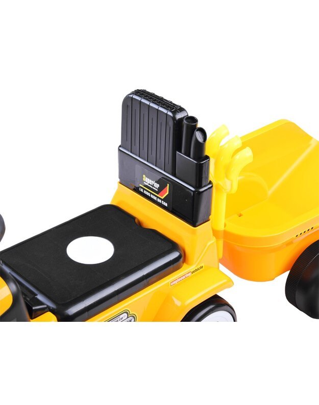 Paspiriama mašinėlė Traktorius su priekaba - geltonas