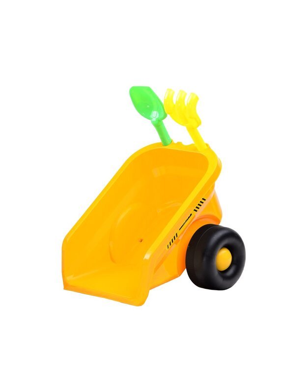 Paspiriama mašinėlė Traktorius su priekaba - geltonas