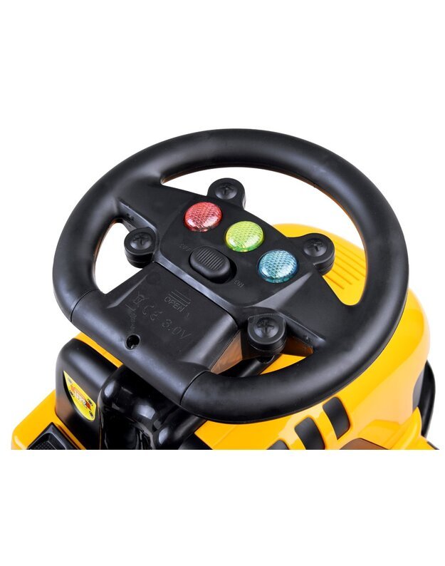 Paspiriama mašinėlė Traktorius su priekaba - geltonas