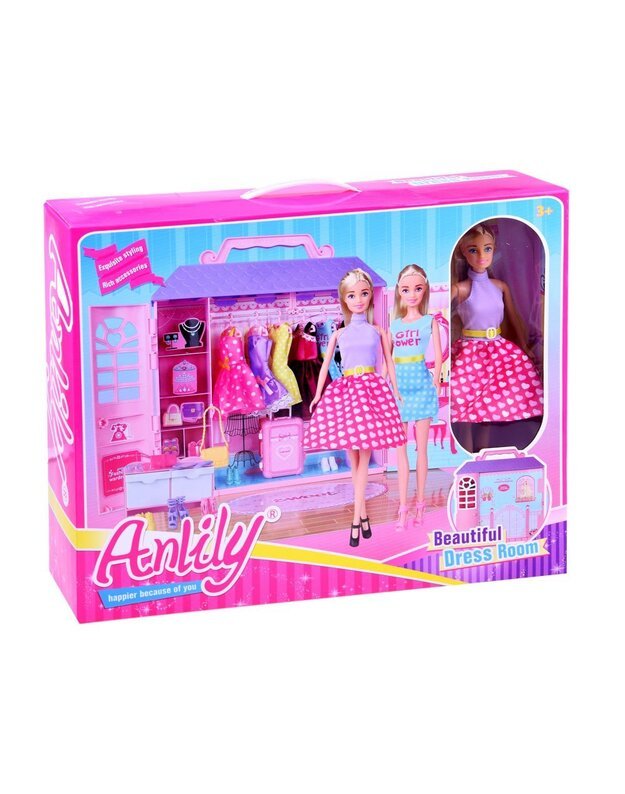 Anlily lėlė su drabužine ir aksesuarais