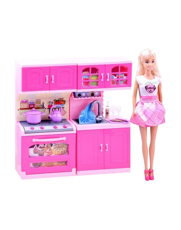 Anlily lėlė - Namų šeimininkė virtuvėje + priedai