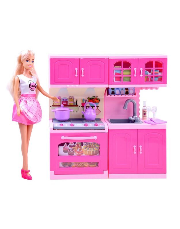 Anlily lėlė - Namų šeimininkė virtuvėje + priedai