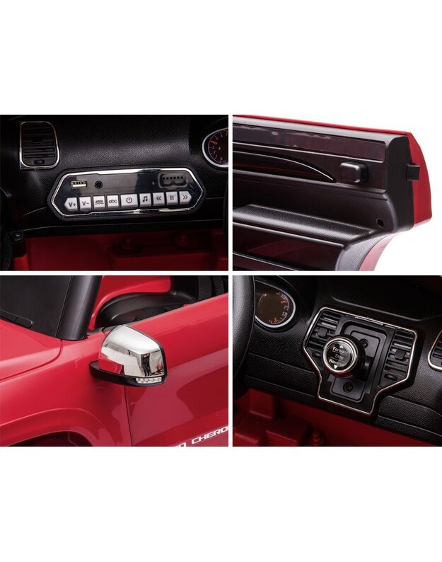 Vaikiškas elektromobilis JEEP - raudonas lakas