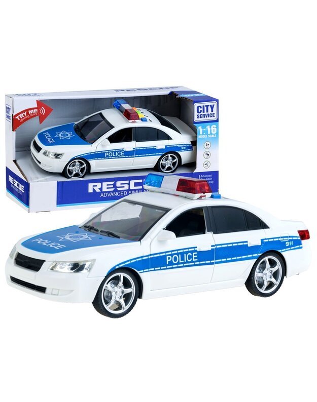 Policijos automobilis su garso ir šviesos efektais