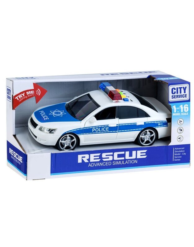 Policijos automobilis su garso ir šviesos efektais