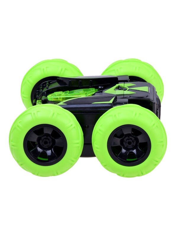 Radijo bangomis valdomas akrobatinis automobilis - žalias