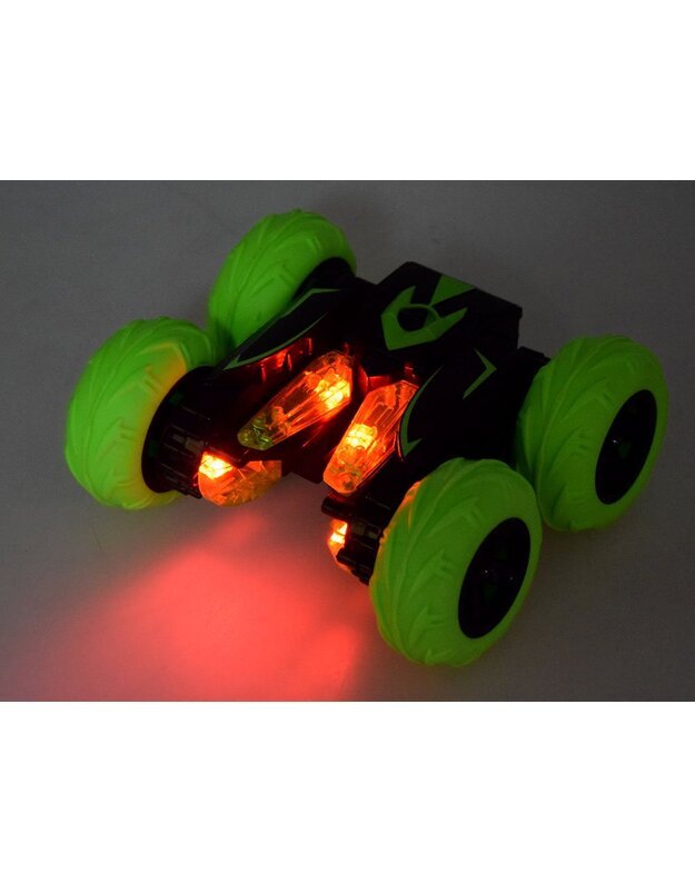 Radijo bangomis valdomas akrobatinis automobilis - žalias