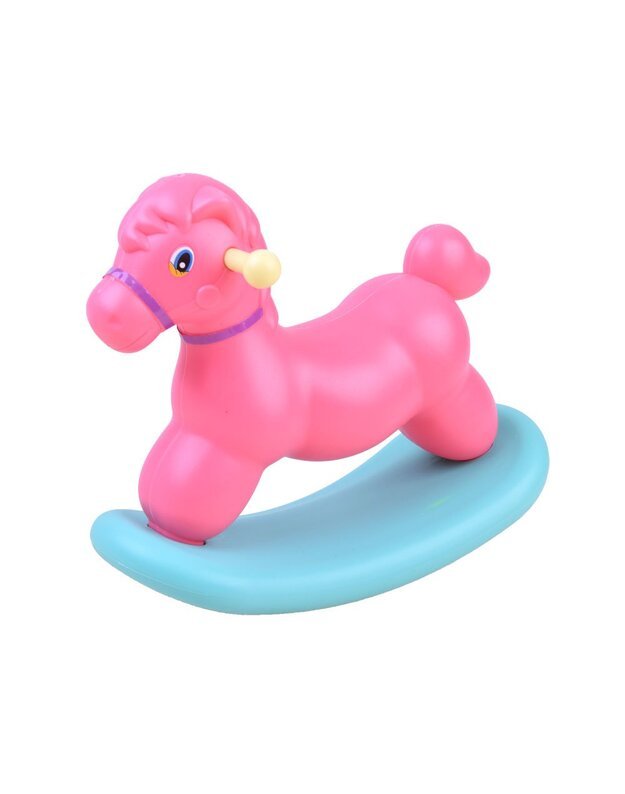 Lėlė kūdikis su supamu arkliuku ir priedais