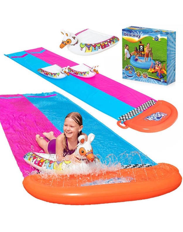 Bestway dviguba čiuožykla 488cm su pripučiamomis lamomis 