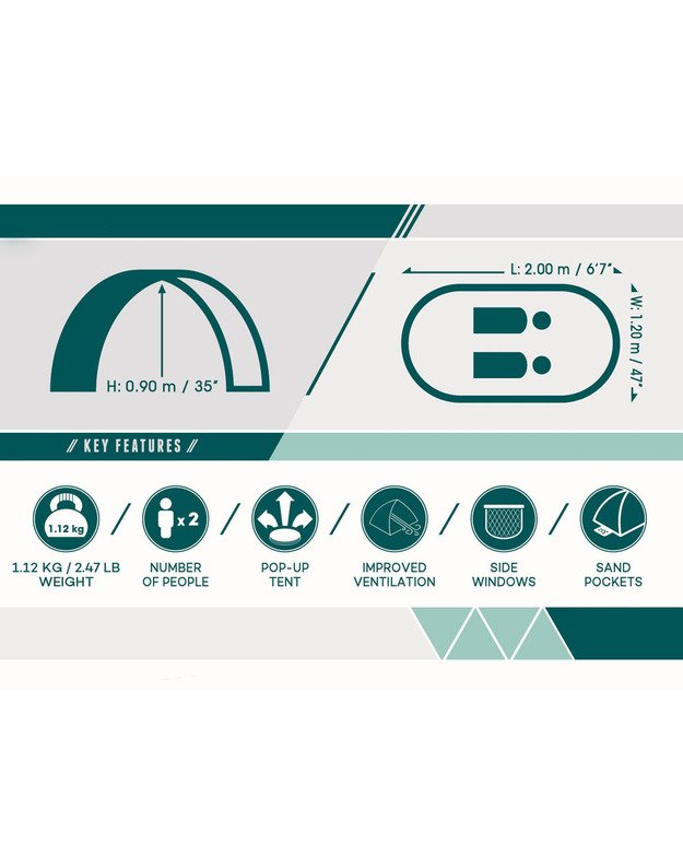 Bestway išskleidžiama UV paplūdimio palapinė