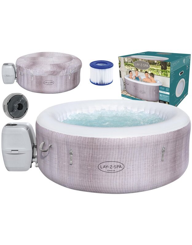 Pripučiamas sūkurinis baseinas 2-4 asmenims Bestway Lay-Z-Spa CANCUN 