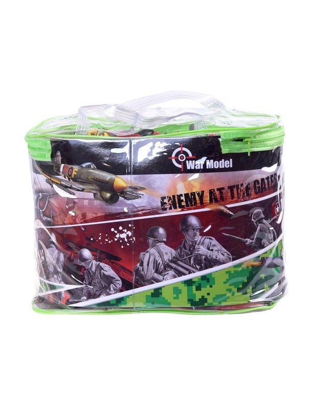 Didelis karinių kareivių, tankų, ginklų rinkinys