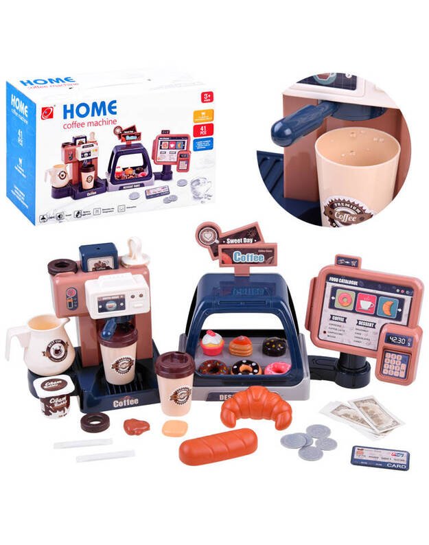 Kavos kavinė - kavos aparatas su kasos aparatu bei vitrina