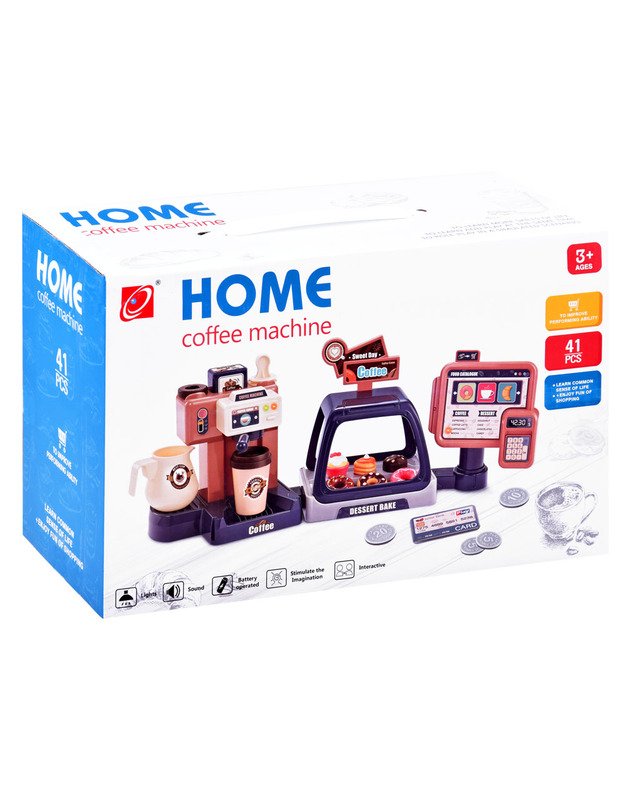 Kavos kavinė - kavos aparatas su kasos aparatu bei vitrina