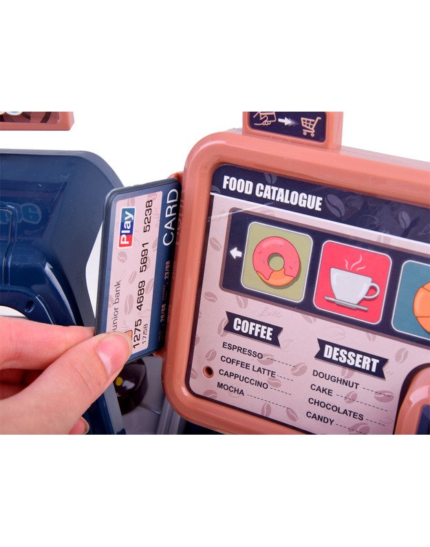 Kavos kavinė - kavos aparatas su kasos aparatu bei vitrina