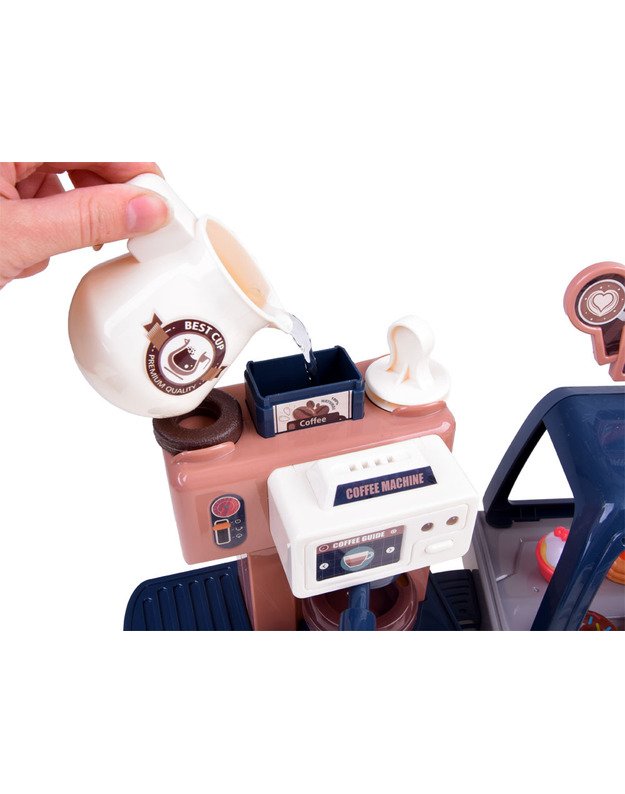 Kavos kavinė - kavos aparatas su kasos aparatu bei vitrina