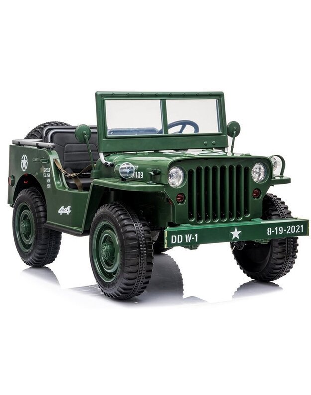 JEEP trivietis elektromobilis + nuotolinis valdymo pultas - šviesiai žalias