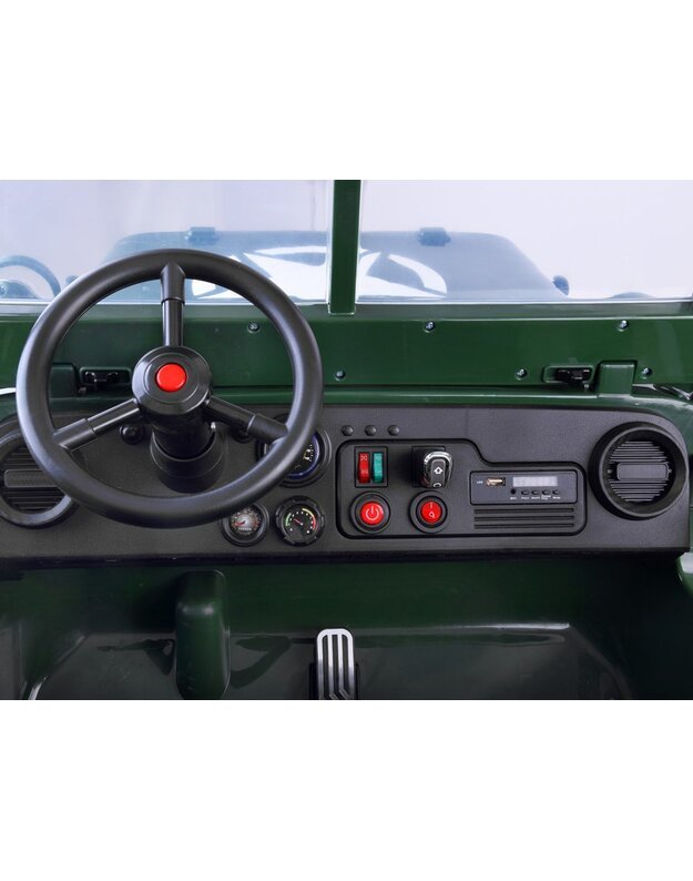 JEEP trivietis elektromobilis + nuotolinis valdymo pultas - šviesiai žalias