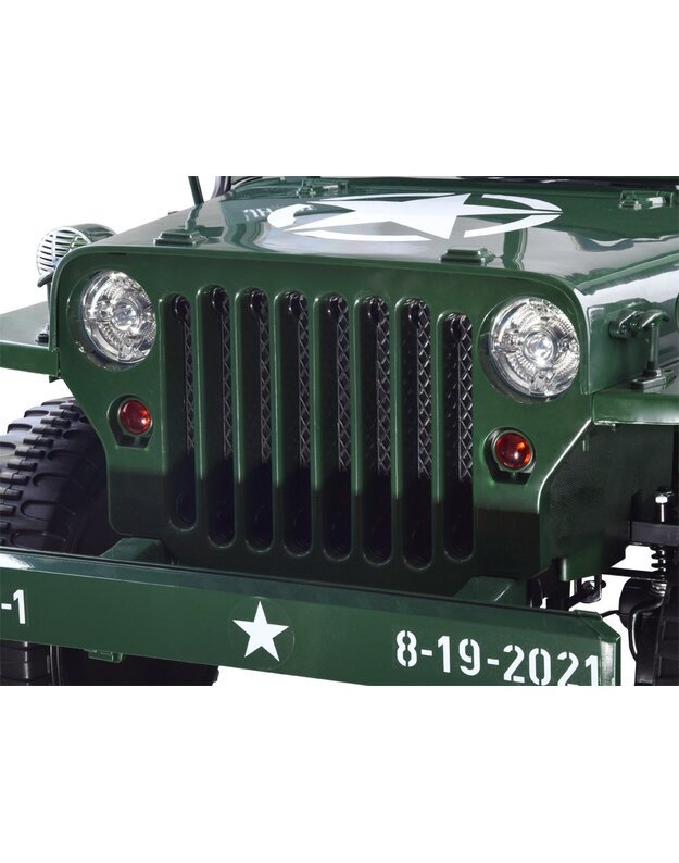 JEEP trivietis elektromobilis + nuotolinis valdymo pultas - šviesiai žalias