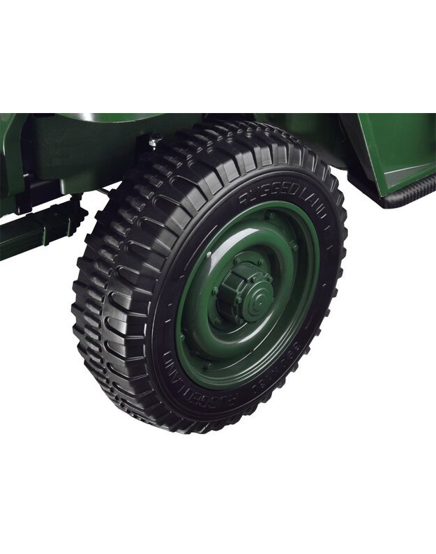 JEEP trivietis elektromobilis + nuotolinis valdymo pultas - šviesiai žalias