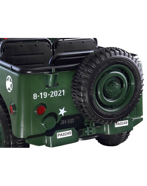 JEEP trivietis elektromobilis + nuotolinis valdymo pultas - šviesiai žalias