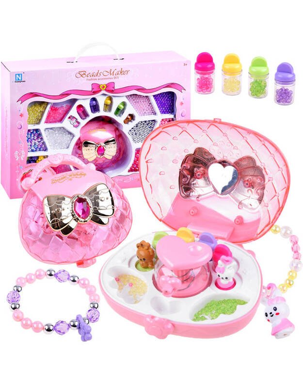 Spalvotų karoliukų rinkinys papuošalų gamybai