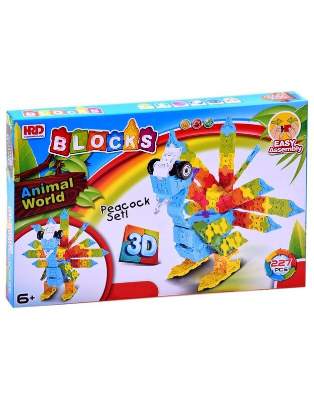Colorful creative building blocks 3D peacock 227pcs ZA2519