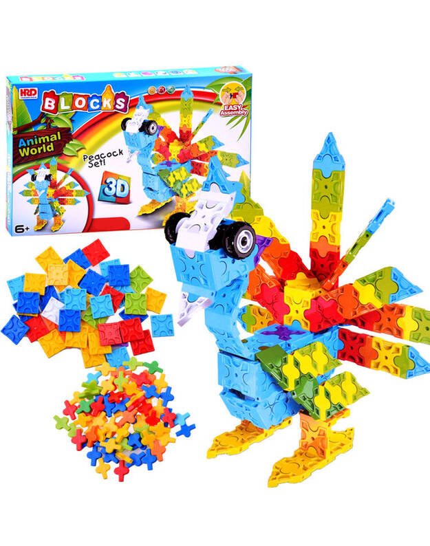 Colorful creative building blocks 3D peacock 227pcs ZA2519
