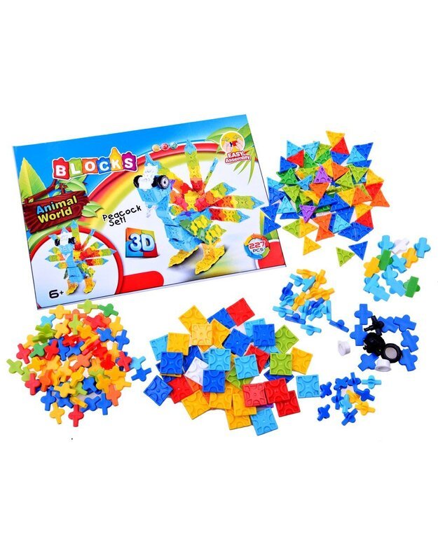 Colorful creative building blocks 3D peacock 227pcs ZA2519